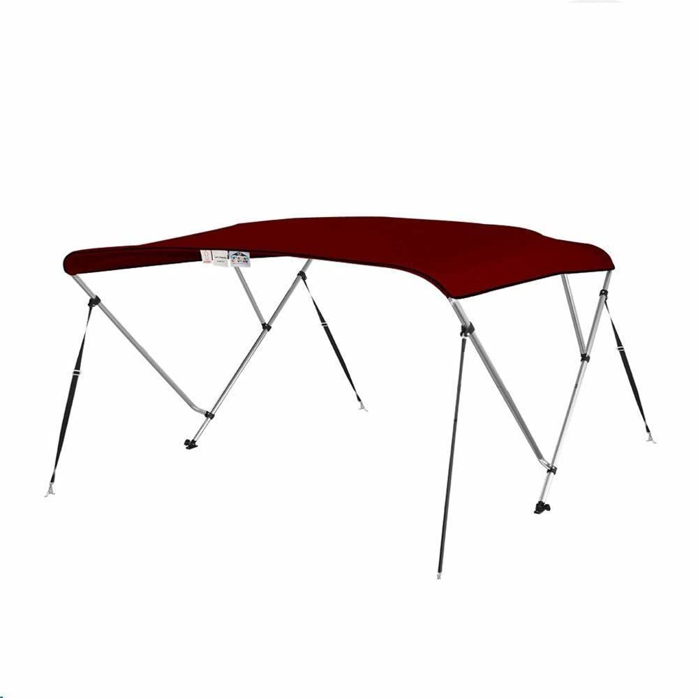 4 Seasons Bimini Tops for Boat Cover 3 Bow 6 ft. Long in Different Sizes & Colours with Frame Canvas Hardware Kit and Boot (Burgundy, 36" High 3 Bow 6' ft. L x 67" - 72" W)