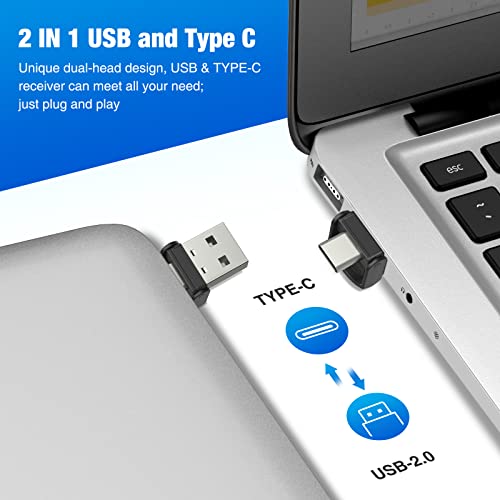 2 In 1 Usb Type C Presentation Clicker With Laser Pointer, Wireless Presenter For Powerpoint Presentation Ppt Clicker, 2.4Ghz Presenter Remote Slide Advancer With Bright Red Laser Pointer #TOP5