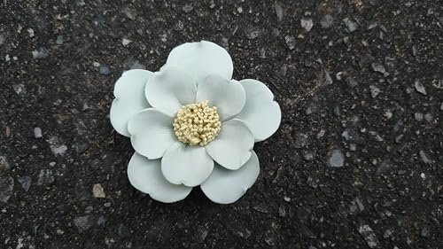 Image of Ceramic Flower Wall Art Decor, Artificial Flower Wall Sculpture,Handmade Ceramic Flowers for Home,Hallway,Living Room, Kitchen,Bathroom (Light Green,Osmanthus, 2.76 inch)