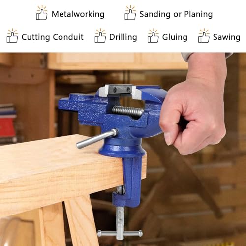 SUNNYNEST Bench Vise 60mm Workbench Table Vice 360° Multi-Angle Swivel Base Clamp Vise Bench Vice Clamp for DIY Clamps Craft Table Tool 7 SUNNYNEST Bench Vise 60mm Workbench Table Vice 360° Multi-Angle Swivel Base Clamp Vise Bench Vice Clamp for DIY Clamps Craft Table Tool - Image 7