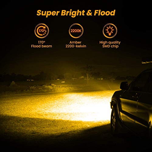 AMBOTHER LED Light Bar Pods 4-Inch Amber White 12800-Lumen Equivalent to 120-Watt Incandescent Bulbs Driving Fog Off Road Triple Row Waterproof Spot Flood Combo Beam Cubes Lights for Truck Jeep ATV - Thumbnail 7