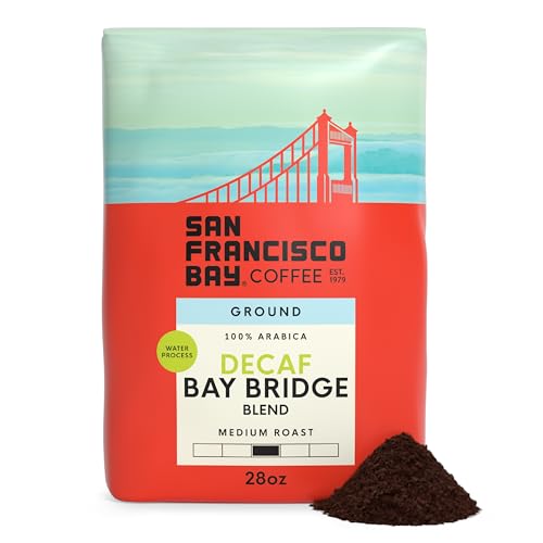San Francisco Bay Coffee DECAF Bay Bridge Blend Ground Coffee, 28 oz bag