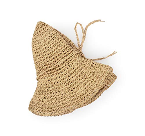 Sombrero de paja plegable para playa y exterior miniatura 7