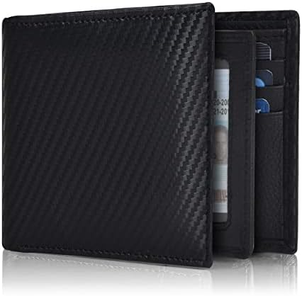 Leather Wallet for Men - Slim RFID Bifold Thin Compact Genuine Cowhide Gift