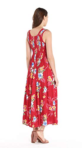 Image of Matchable Family Hawaiian Luau Men Women Girl Boy Clothes in Hibiscus Red