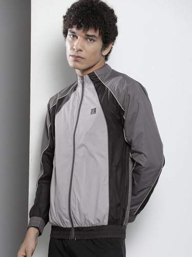 Image of The Indian Garage Co Men Regular Fit Colorblocked Wind Cheater