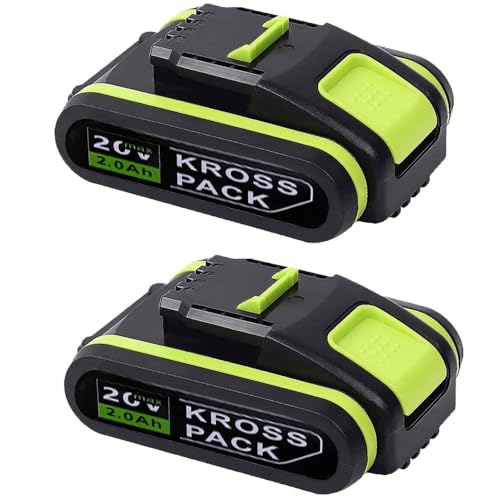 Batterie 20V pour Worx lot de 2 recharges lithium 2000 mAh WA3016 pour outil sans fil