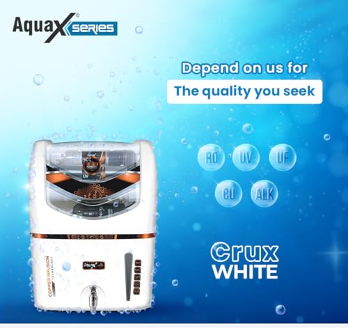 Image of Aqua x Crux 7-Stage RO UV UF Water Purifier with Copper Mineral Technology & TDS Controller | Advanced Home Water Filter for Safe Drinking Water, Impurity Removal & Better Taste(White)