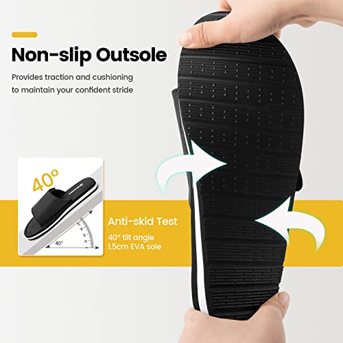 Mens Slide Sandals Adjustable Athletic Casual Comfort Lightweight Open Toe Slides Sport Sandals with Memory Foam Soft Cushion Footbed4