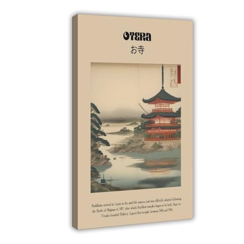 Poster temple japonais sur toile pour embellir un mur vide bureau