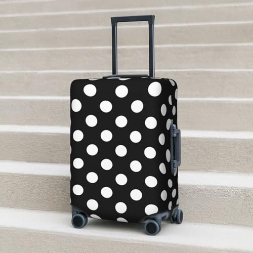Black and White Polka Dot Travel Luggage Covers - Elasticity Suitcase Covers Protector for Luggage 18-32 Inch 6