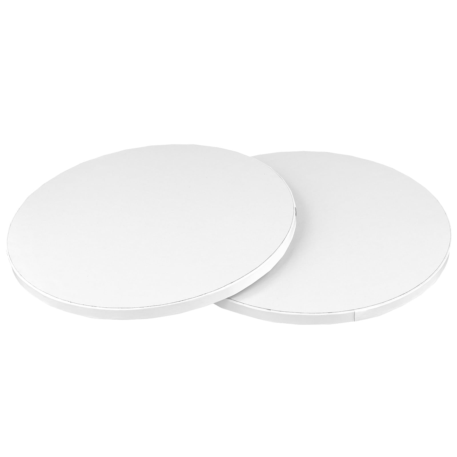 Lot de 10 Cake Boards 25 cm - Supports à Gâteau Ronds en Carton Ondulé 4 Couches - Plateau Jetable pour Mariage, Anniversaire, Fête (Blanc)