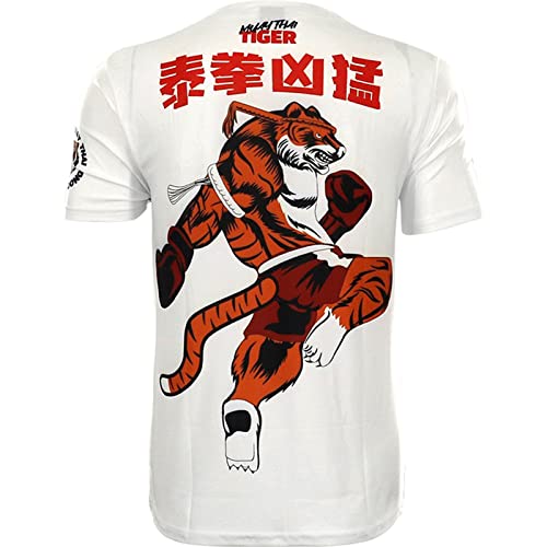 VSZAP Muay Thai Tiger Fighting Sports Erwachsene Kinder MMA Kurze Ärmel UFC Training Boxset Kampfsport Krav Maga BJJ K1 Karate Weiß Kurzarm M Cover