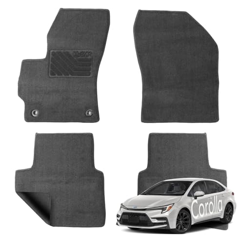 EKR Custom Carpet Floor Mats for Toyota Corolla 2020-2026(Not for Hybrid), 0.5 Inch Thickness Rugs,Premium All Weather Anti-Slip Waterproof Floor Liners mat (Black Quick-Dry Blanket)