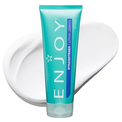 Enjoy Straightener, Smoothing and Frizz Control Cream for Coarse or Curly Hair, Non-Chemical Hair...