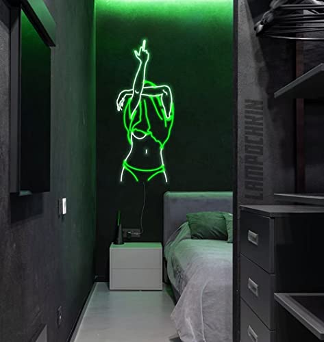 Image of Lady Neon Signs for Wall Decor Bedroom Bar Club Game Room Lights Sign Custom Neon Led Signs Gift Size: 60 * 33cm