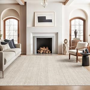 Valenrug Washable Rugs 8×10 – Stain Resistant 8×10 Area Rugs for Living Room, Non Slip Backing Printed Large Area Rugs for Bedroom, Folable Machine Washable Area Rug (8’x10′, Beige)