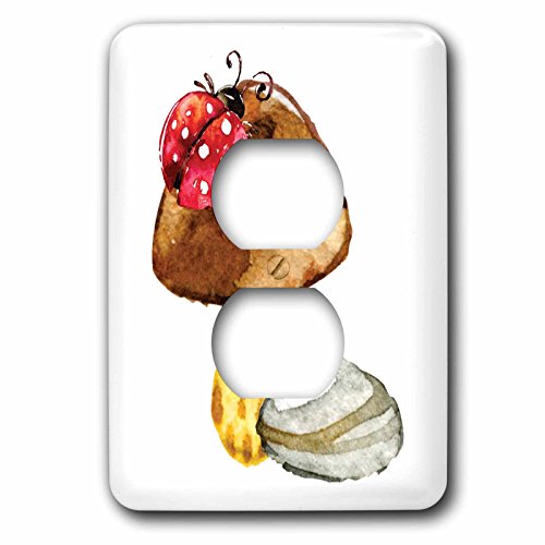 Mignon Bug sur Bouchon Champignon Marron : plaque murale résistante et lavable