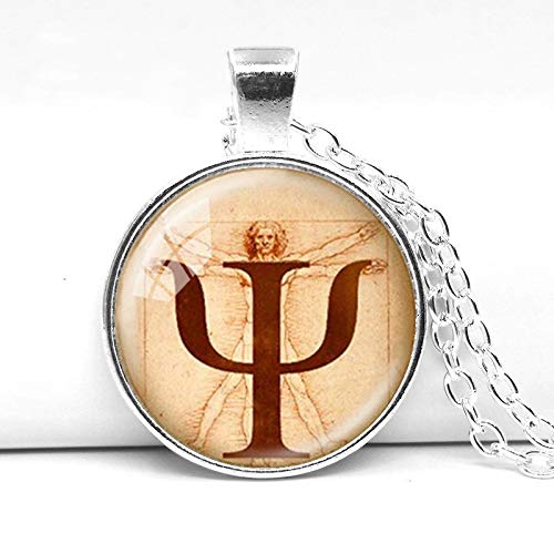 Preisvergleich Produktbild Modische klassische Symbol-Halskette, Psychologie-Anhänger, Schmuck, Psychologie-Geschenk, Leonardo da Vinci, Foto, Anatomie