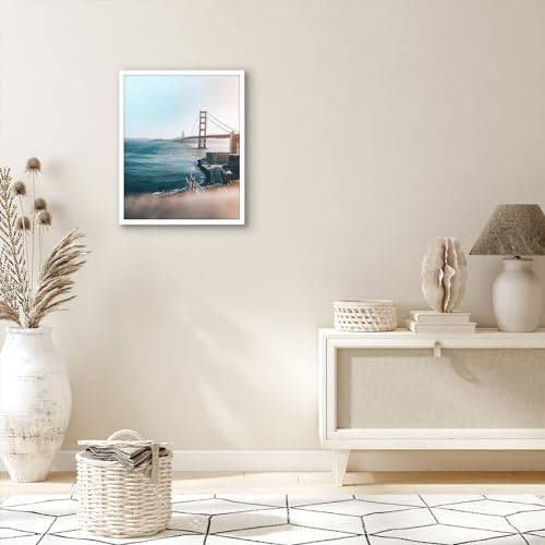 Image of Americanflat 16x20 Picture Frame with Polished Plexiglass - Streamline Collection - Thin Border Picture Frame for Wall Display - Hanging Hardware Included - White (Pack of 3)