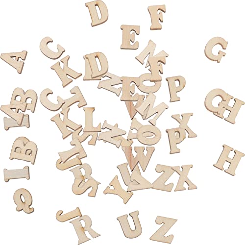 Garneck 200 letras pequeñas de madera para manualidades – Decoraciones de madera ideales para bodas – Cumpleaños y proyectos creativos – Tamaño 15 mm