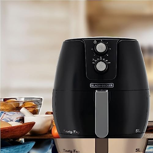 Black Decker Fritadeira, Air Fryer, com Cesto Antiaderente e Timer, Ajuste de Temperatura, 5L, 127V