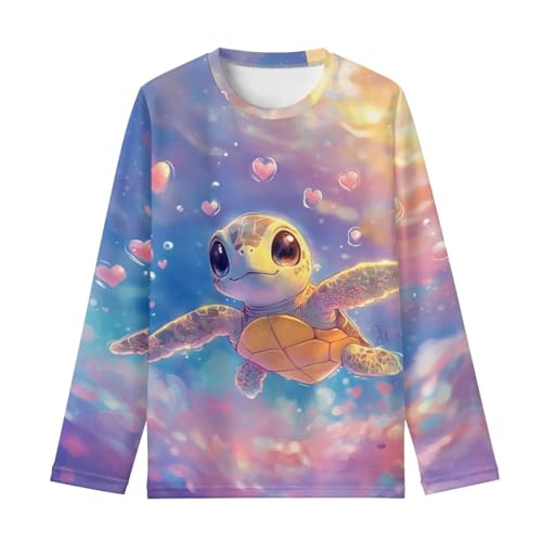 Image of Girls Cartoon Print Long Sleeve Graphic Tee Casual Crew Neck T-Shirts for 3-16 Years Little Girls