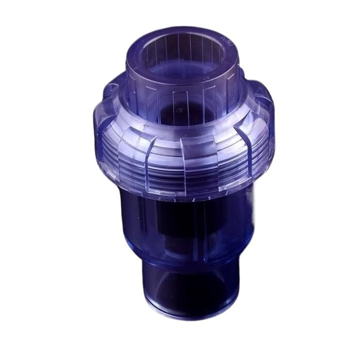 Válvula de retención transparente de PVC 32mm para tubería de riego y acuarios