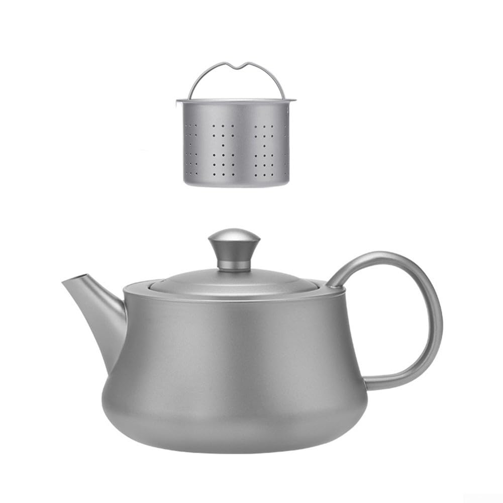Pure Ti - Tazza da campeggio, 300 ml, leggera, con manico pieghevole, per viaggi, caffè, acqua, bollire all'aperto