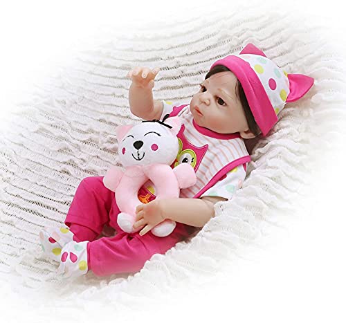 MWKL Echt aussehende Neugeborenes Baby Puppe 19 Zoll 48 cm Ganzkörper Weiches Silikon Vinyl Reborn Baby Mädchen Puppe… – Bild 4