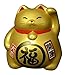 Gold Ceramic Maneki Neko Lucky Cat #KT6-KC