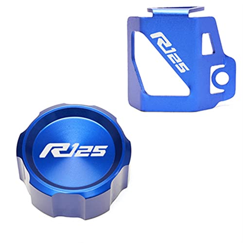 保護アクセサリー に適合するヤマハ R125 YZFR125 YZF 2014-2022 2021 モーターサイクルアクセサリーリアブレーキフルードリザーバーキャップカバー&ガードプロテクター(Blue)