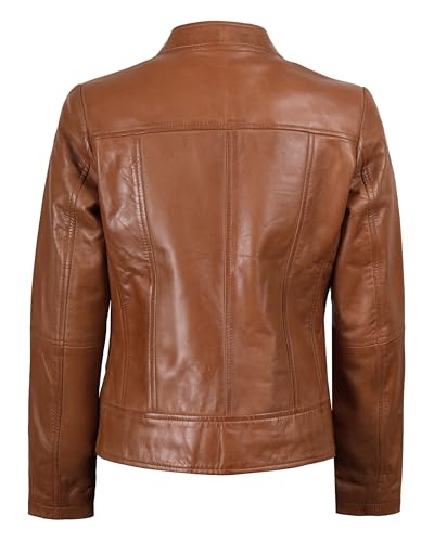Blingsoul Leather Jacket Women - Cafe Racer Real Lambskin Womens Leather Jacket4
