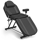 ABTSalon Black Tattoo Chair for Client Beauty Chair Tattooing Bed Chairs for Esthetician Facial Beds for Esthetician Bed Hold Up to 400lbs