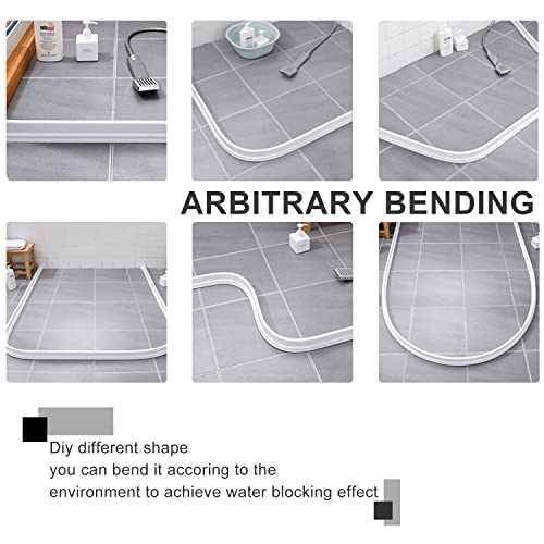Image of Silicone Wet Room Bathroom Floor Seal Screen Door Seal Strip Prevents Overflow of Water | Waterproof Self-Adhesive and Bendable Waterproof Strip for Wet and Dry Separation (40 inch)