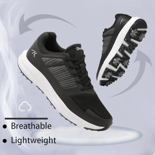 Mens Golf Shoes Spiked Non Slip Lightweight Breathable Arch Support Size 7.5-124