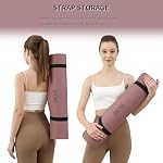 Tapis de yoga Extra épais 8mm Tapis d'exercice, Soft Lightweight TPE Tapis de fitness avec sangle, Haute élasticité, Anti-fatigue, Tapis non-dérapant pour femmes, Yoga, Camping, Voyage, Gym & Extérieur 72"L x 0,32"Th