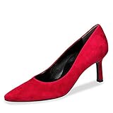  Paul Green 3757 035 Damen klassischer Pumps aus Veloursleder mit 50-mm-Absatz, Groesse 39, rot