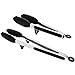 Pinzas de Cocina, Pinzas Barbacoa Silicona y Acero Inoxidable Profesional, 2 Largas Pinzas para Parrilla para cocinar, asar, barbacoa, 34.1cm und 27.6cm