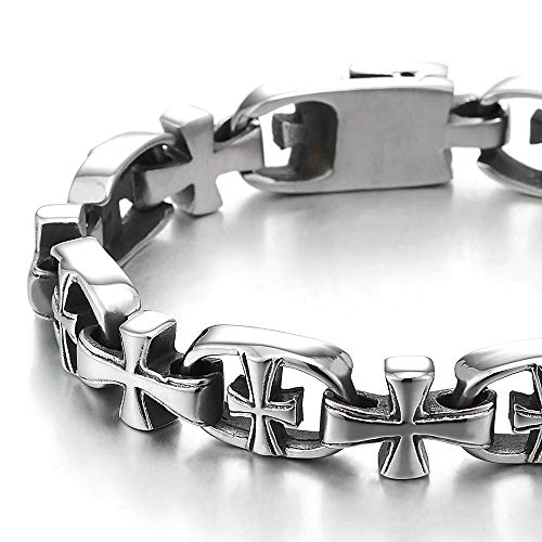 Pulsera de cadena cruzada en acero inoxidable para hombre miniatura 3