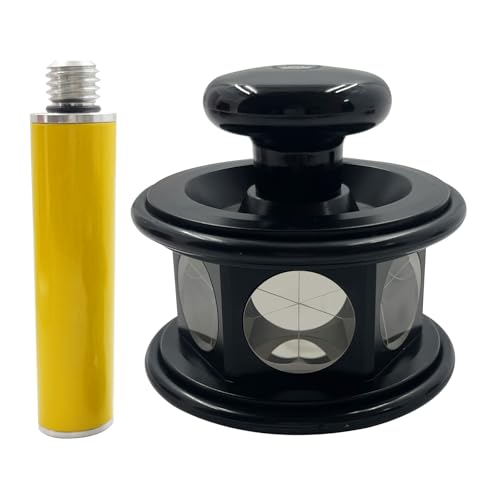 ATP3 Prism for Trimble 360 Degree Reflective Prism for Sokkia for Topcon Total Station Land Surveying Equipment with 10cm Pole (Yellow Aluminum Alloy, Silver Coated)