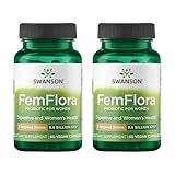 Swanson FemFlora - Feminine Probiotic Supplement Supporting Flora of The Mouth, GI Tract, and Vagina - Probiotics for Women with 9 Billion CFU Per Capsule - (60 Capsules) (2 Pack)