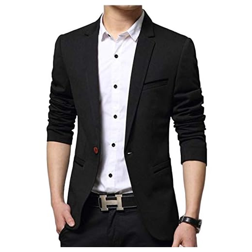 Nemopter Blazer Casual da Uomo Jacket Giacca Elegante Slim Fit con Un Bottone