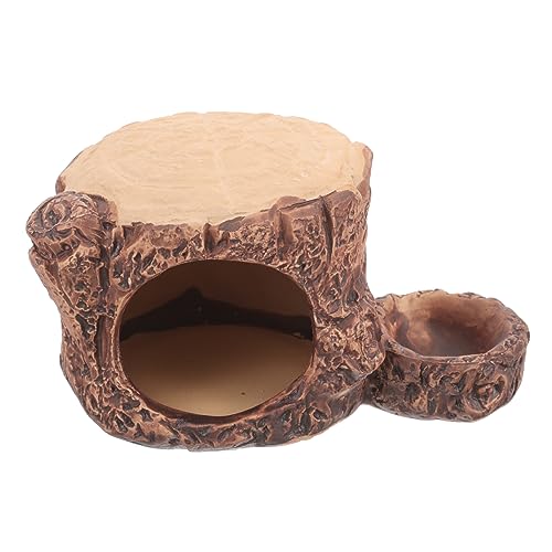 UPKOCH セラミック製ハムスター涼感ハウス 木の切り株型 隠れ家 ペット用睡眠 遊びスペース 小動物用夏向け巣箱