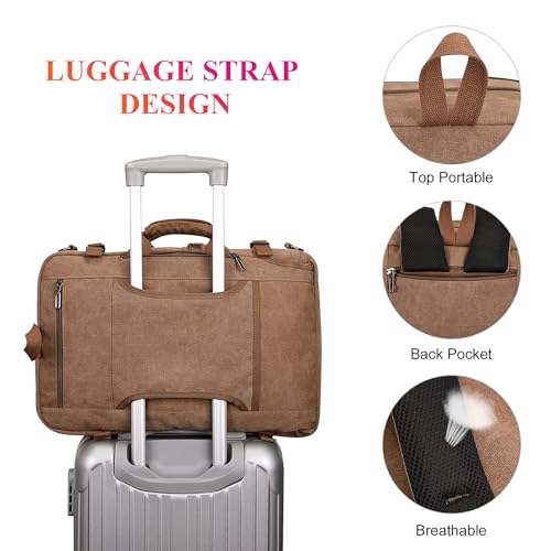 Image of WITZMAN Canvas Travel Backpack for Men Large Laptop Backpack Fit 16 inch Carry-on Airline Approved Shoulder Rucksack