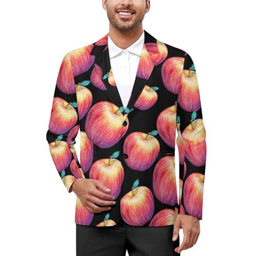Drawing Fruit Classic Suits Blazer for Men Business Tuxedo Jacket Sport Coat Two Buttons