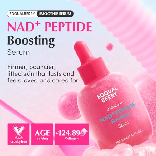 EQQUALBERRY NAD+ Peptide Boosting Smoothie Serum – Anti-Aging Korean Skin Care with 5 Ceramides & Vegan Collagen, Hydrating Antioxidant Serum for Firmness, Wrinkles & Radiant Glow (1.01oz / 30ml) - Image 2