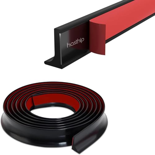 Image of HASTHIP 1M Silicone Water Stopper with Glue Collapsible Threshold Water Dam Barrier Strip for Shower, Self-Adhesive, Bathroom Tub Water Retaining Stopper Bendable, Dry and Wet Separation Strip