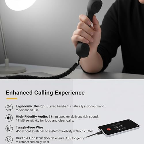 Auricular retro para teléfono móvil inteligente con conexión de audio jack de 3.5 mm portátil 4