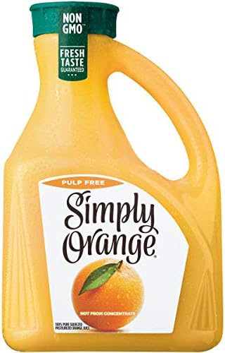 Simply Orange Juice, 89 fl oz, 100% Juice Not from Concentrate, Pulp Free